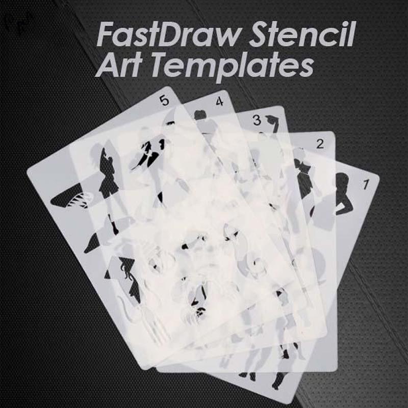 Fast Draw Stencil Art Templates( 12 Sheets/Set )