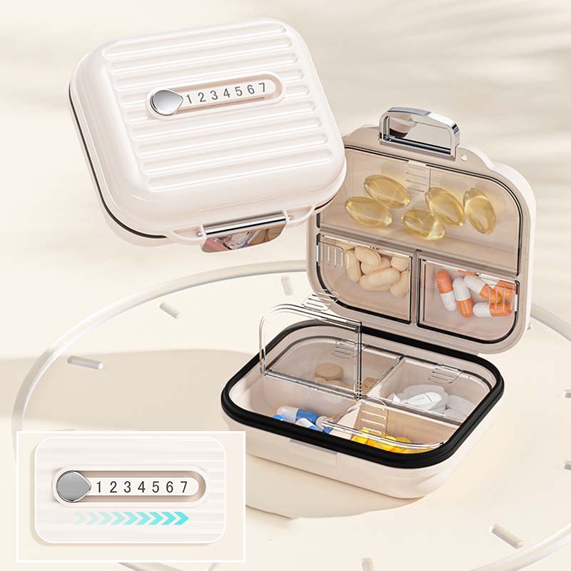 Mini portable pill box