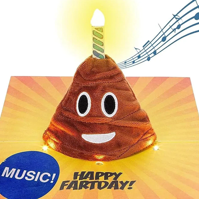 Plays & Sings Poo Plush Happy Birthday Card
