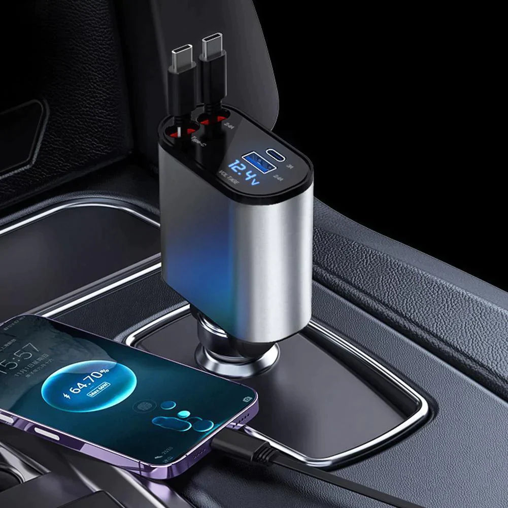 Retractable 4-in-1 Car Charger