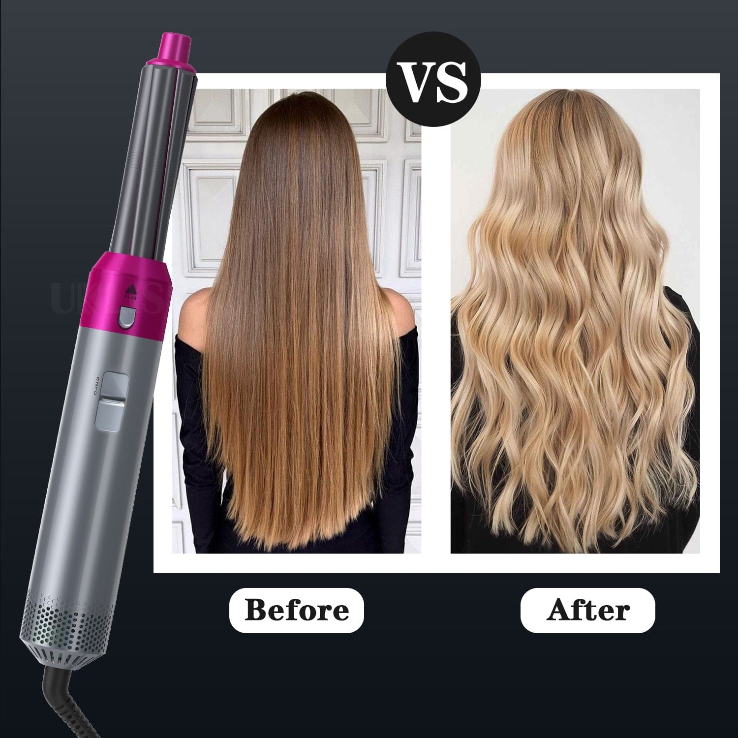 5In1 Hair Dryer Comb Hair Curling Straightening Hair
