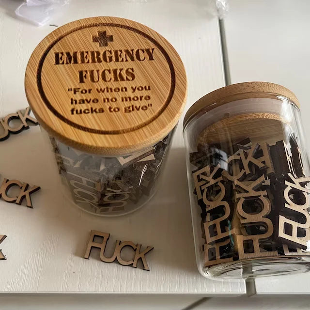 Emergency F**k jar- Funny Give a F**k jar