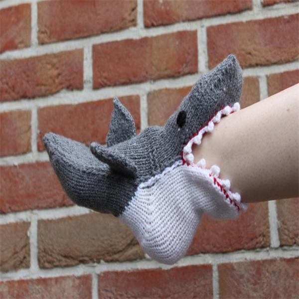 Shark Knitted Socks