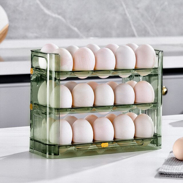 Three layers self rebound egg storage box