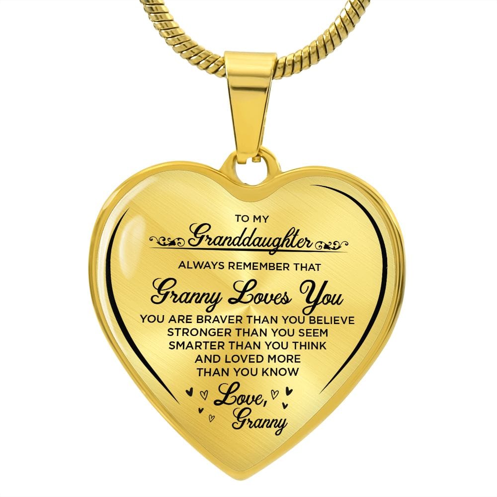 To My Granddaughter... Love Granny - Heartfelt Necklace