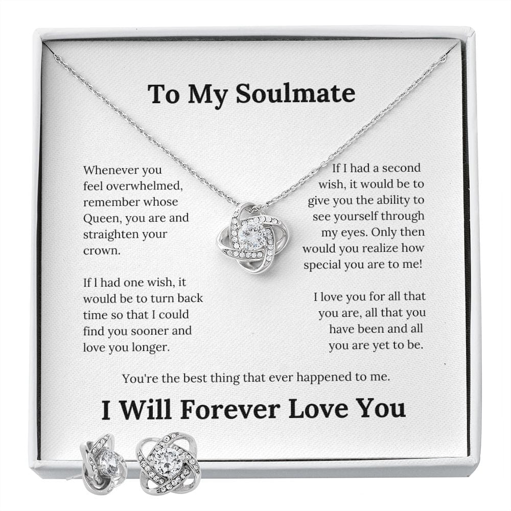 To My Soulmate... Love Knot Necklace & Earring Set
