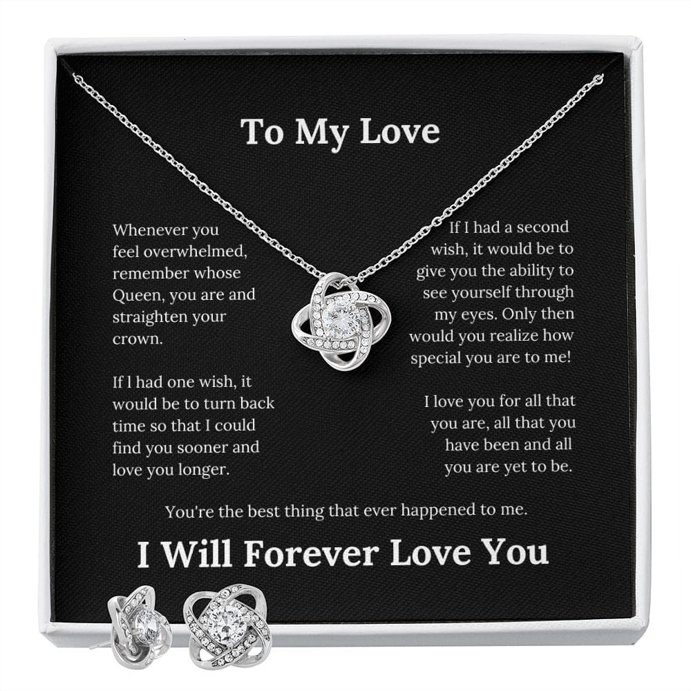 To My Love... Love Knot Necklace & Earring Set