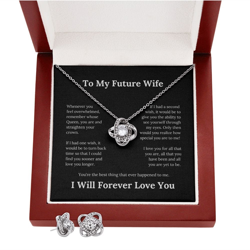 To My Future Wife... Love knot Necklace & Earring Set