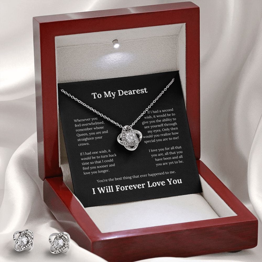 To My Dearest... Love Knot Necklace & Earring Set