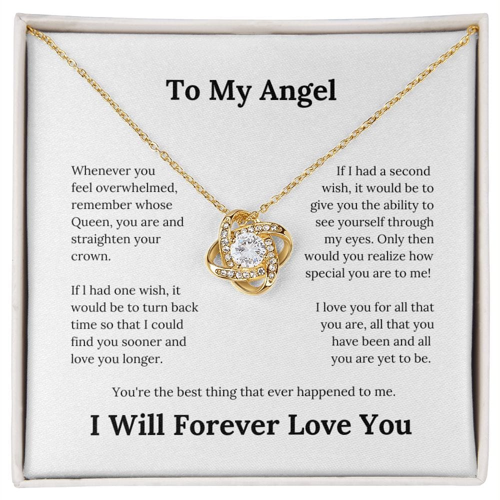 To My Angel... Beautiful Love Knot Necklace