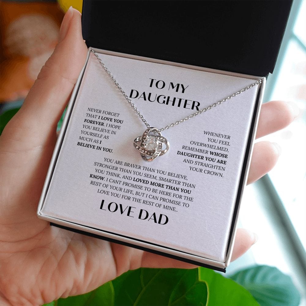 To My Daughter... Love Dad - Beautiful Love Knot Necklace