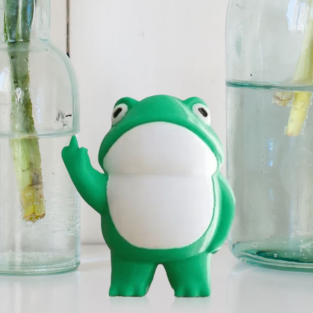Rebellious Frog Figurine