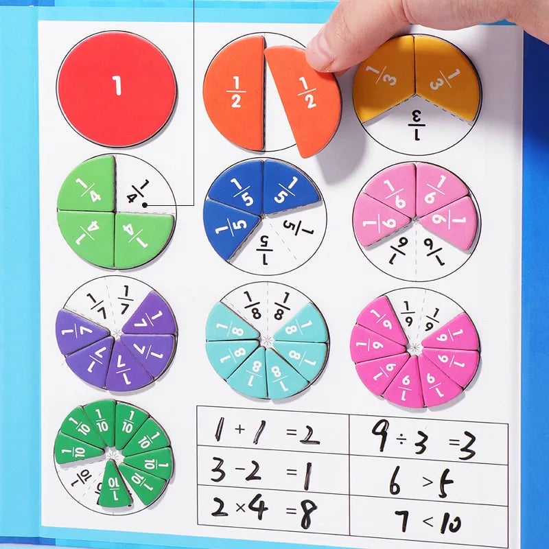 Montessori Magnetbuch Bruchteilspuzzle für Kinder