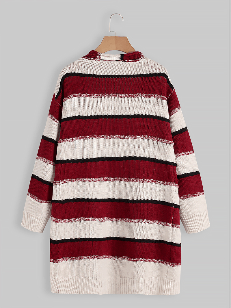 Women Casual Striped Long Sleeve Sweaters