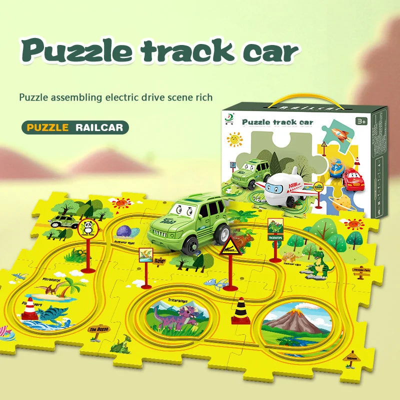 🧩Pädagogisches Puzzle-Schienenauto-Spielset für Kinder🧩