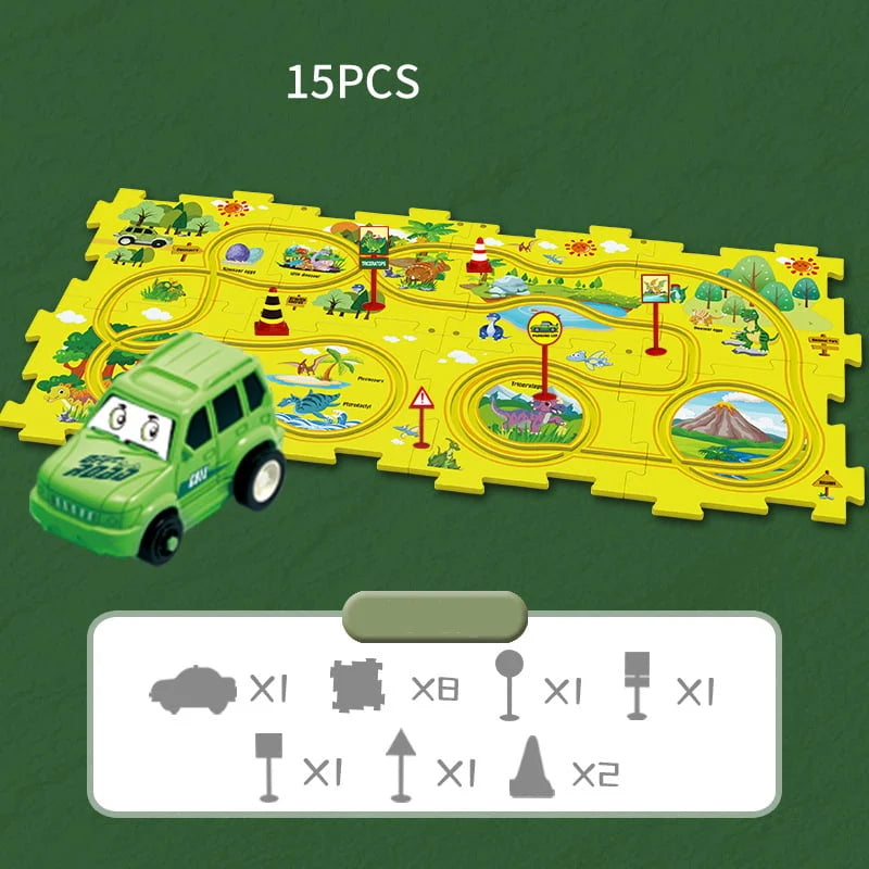 🧩Pädagogisches Puzzle-Schienenauto-Spielset für Kinder🧩